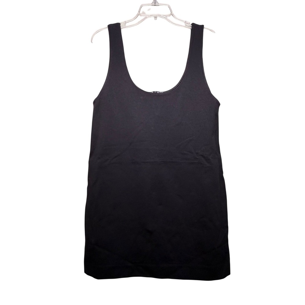Zara Black Scoop Neck Sleeveless Mini Dress Stretch Knit Small